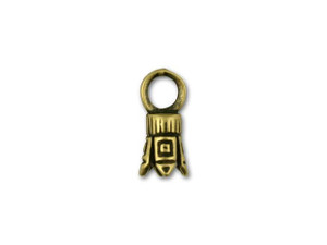 JBB Antique Vintage Brass-Plated Pewter Ancient Design Crimp End with Loop JBB Antique Vintage Brass-Plated Pewter Ancient Design Crimp End with Loop