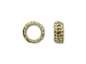 JBB Antique Vintage Brass-Plated Pewter Small Round Dotted Spacer Bead JBB Antique Vintage Brass-Plated Pewter Small Round Dotted Spacer Bead