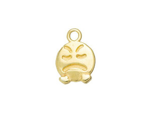 JBB Gold-Plated Brass Mad Face Emojicon Charm JBB Gold-Plated Brass Mad Face Emojicon Charm