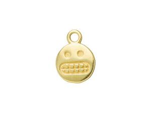 JBB Gold-Plated Brass Scared Face Emojicon Charm JBB Gold-Plated Brass Scared Face Emojicon Charm
