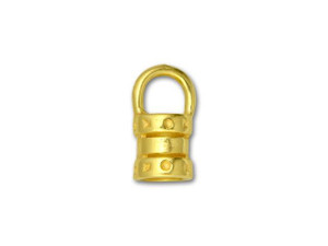 JBB Gold-Plated Pewter Large Crimp End Cap with Loop JBB Gold-Plated Pewter Large Crimp End Cap with Loop