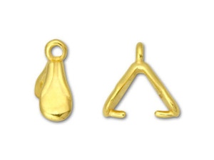 JBB Gold-Plated Pewter Single Leaf Design Pinch Bail