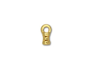 JBB Gold-Plated Pewter Tiny Crimp End Cap with Loop JBB Gold-Plated Pewter Tiny Crimp End Cap with Loop