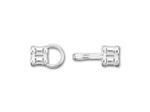 JBB Silver-Plated Brass 2-Strand 2mm Multi-Strand Hook and Eye Clasp JBB Silver-Plated Brass 2-Strand 2mm Multi-Strand Hook and Eye Clasp