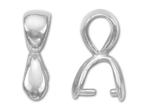 JBB Silver-Plated Pewter Plain Pinch Bail