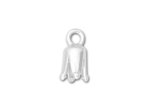 JBB Silver-Plated Pewter Small Fancy Crimp End Cap with Loop JBB Silver-Plated Pewter Small Fancy Crimp End Cap with Loop