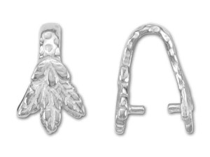 JBB Silver-Plated Pewter Three Leaf Pinch Bail JBB Silver-Plated Pewter Three Leaf Pinch Bail