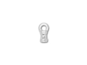 JBB Silver-Plated Pewter Tiny Crimp End Cap with Loop JBB Silver-Plated Pewter Tiny Crimp End Cap with Loop