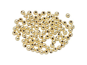 Yellow Gold Filled Beads, 1/20 14K Gold Filled, Round, 6mm, Hole: 2mm