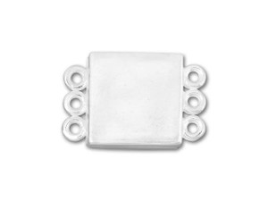 JBB Sterling Silver 3-Strand Square Magnetic Clasp JBB Sterling Silver 3-Strand Square Magnetic Clasp