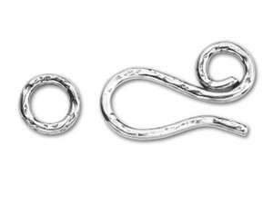 JBB Sterling Silver Hammered Spiral Hook and Eye Clasp JBB Sterling Silver Hammered Spiral Hook and Eye Clasp