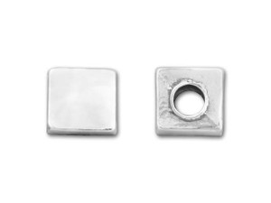JBB Sterling Silver Plain Cube Bead JBB Sterling Silver Plain Cube Bead