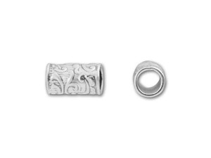 JBB Sterling Silver Scroll Design Tube Bead JBB Sterling Silver Scroll Design Tube Bead