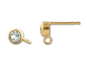 Gold-Filled 14K/20 4mm Round Blue Topaz Earring Post (1 Pair) Gold-Filled 14K/20 4mm Round Blue Topaz Earring Post (1 Pair)