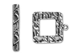 JBB Sterling Silver Square Vine Toggle Clasp JBB Sterling Silver Square Vine Toggle Clasp