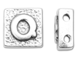 JBB Sterling Silver Two-Hole Alphabet Bead - Q JBB Sterling Silver Two-Hole Alphabet Bead - Q