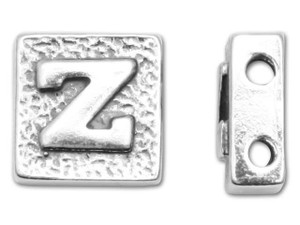 JBB Sterling Silver Two-Hole Alphabet Bead - Z JBB Sterling Silver Two-Hole Alphabet Bead - Z