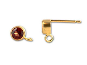 Gold-Filled 14K/20 4mm Round Garnet Earring Post (1 Pair) Gold-Filled 14K/20 4mm Round Garnet Earring Post (1 Pair)
