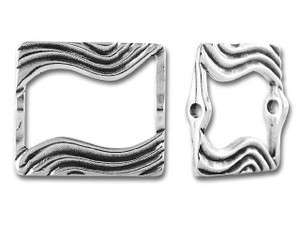 JBB Sterling Silver Wavy Rectangle Bead Frame JBB Sterling Silver Wavy Rectangle Bead Frame