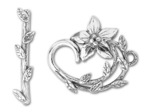 JBB Sterling Star-Shaped Flower Toggle Clasp JBB Sterling Star-Shaped Flower Toggle Clasp