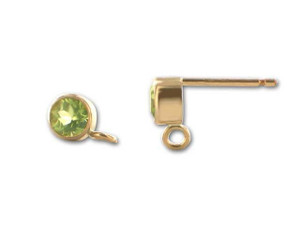 Gold-Filled 14K/20 4mm Round Peridot Earring Post (1 Pair) Gold-Filled 14K/20 4mm Round Peridot Earring Post (1 Pair)