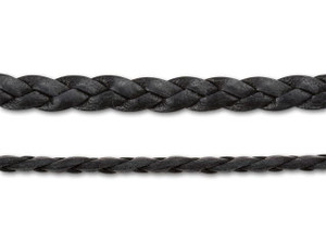 Leather Cord USA 4.5mm Natural Brown Flat Braided Leather - by the