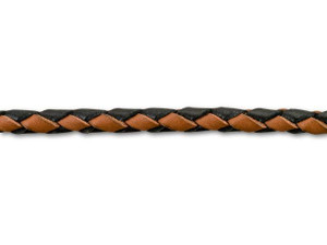 Leather Cord USA 4mm Brown Black Braided Bolo Leather - by the Foot