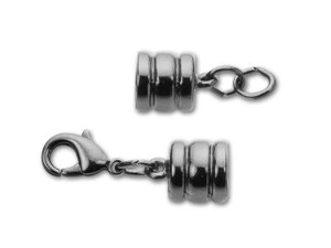 Sterling Silver Barrel Magnetic Clasp with Small Lobster Clasp by Bling