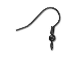Matte Black-Plated Earwire with Coil (1 Pair) Matte Black-Plated Earwire with Coil (1 Pair)