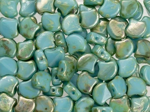 Matubo 2-Hole Blue Turquoise Rembrandt Ginkgo Leaf Bead 2.5-Inch Tube Matubo 2-Hole Blue Turquoise Rembrandt Ginkgo Leaf Bead 2.5-Inch Tube