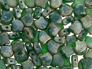 Matubo 2-Hole Matte Chrysolite Rembrandt Ginkgo Leaf Bead 2.5-Inch Tube Matubo 2-Hole Matte Chrysolite Rembrandt Ginkgo Leaf Bead 2.5-Inch Tube