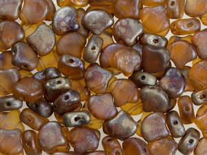 Matubo 2-Hole Matte Med Topaz Rembrandt Ginkgo Leaf Bead 2.5-Inch Tube Matubo 2-Hole Matte Med Topaz Rembrandt Ginkgo Leaf Bead 2.5-Inch Tube