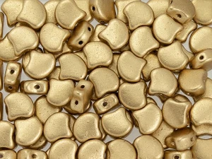 Matubo 2-Hole Matte Metallic Flax Ginkgo Leaf Bead 2.5-Inch Tube