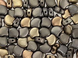 Matubo 2-Hole Matte Metallic Leather Ginkgo Leaf Bead 2.5-Inch Tube Matubo 2-Hole Matte Metallic Leather Ginkgo Leaf Bead 2.5-Inch Tube