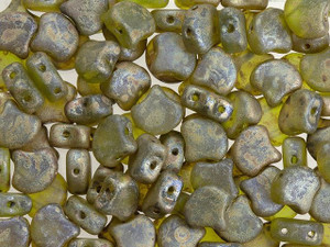 Matubo 2-Hole Matte Olivine Rembrandt Ginkgo Leaf Bead 2.5-Inch Tube Matubo 2-Hole Matte Olivine Rembrandt Ginkgo Leaf Bead 2.5-Inch Tube