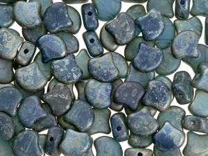 Matubo 2-Hole Matte Sapphire Rembrandt Ginkgo Leaf Bead 2.5-Inch Tube Matubo 2-Hole Matte Sapphire Rembrandt Ginkgo Leaf Bead 2.5-Inch Tube