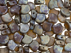 Matubo 2-Hole Matte Smoky Topaz Rembrandt Ginkgo Leaf Bead 2.5-Inch Tube Matubo 2-Hole Matte Smoky Topaz Rembrandt Ginkgo Leaf Bead 2.5-Inch Tube