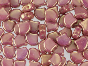 Matubo 2-Hole Metallic Red Luster Ginkgo Leaf Bead 2.5-Inch Tube Matubo 2-Hole Metallic Red Luster Ginkgo Leaf Bead 2.5-Inch Tube