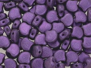 Matubo 2-Hole Metallic Suede Purple Ginkgo Lead Bead 2.5-Inch Tube