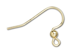 Gold-Filled 14K/20 Earwire with 3mm Bead (1 Pair) Gold-Filled 14K/20 Earwire with 3mm Bead (1 Pair)