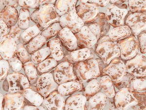 Matubo 2-Hole White Copper Splash Ginkgo Leaf Bead 2.5-Inch Tube Matubo 2-Hole White Copper Splash Ginkgo Leaf Bead 2.5-Inch Tube