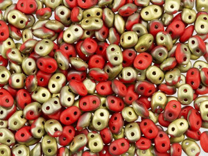 Matubo Fool's Gold SuperDuo 2 x 5mm Opaque Red 2-Hole Seed Bead 2.5-Inch Tube Matubo Fool's Gold SuperDuo 2 x 5mm Opaque Red 2-Hole Seed Bead 2.5-Inch Tube