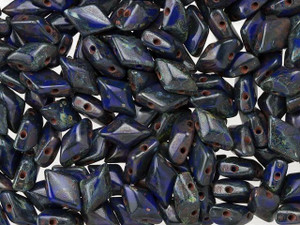 Matubo GemDuo 8 x 5mm Opaque Blue Picasso Czech Glass 2-Hole Bead 2.5-Inch Tube Matubo GemDuo 8 x 5mm Opaque Blue Picasso Czech Glass 2-Hole Bead 2.5-Inch Tube