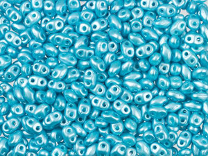 Matubo MiniDuo 2 x 4mm Aqua Pearl Coat 2-Hole Seed Bead 2.5-Inch Tube Matubo MiniDuo 2 x 4mm Aqua Pearl Coat 2-Hole Seed Bead 2.5-Inch Tube
