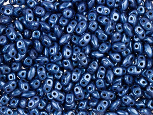 Matubo MiniDuo 2 x 4mm Blue Metallic Suede 2-Hole Czech Beads 2.5-Inch Tube Matubo MiniDuo 2 x 4mm Blue Metallic Suede 2-Hole Czech Beads 2.5-Inch Tube
