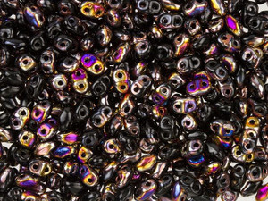 Matubo MiniDuo 2 x 4mm Jet Artemis/Sliperit 2-Hole Seed Bead 2.5-Inch Tube Matubo MiniDuo 2 x 4mm Jet Artemis/Sliperit 2-Hole Seed Bead 2.5-Inch Tube