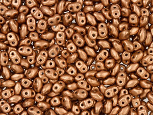 Matubo MiniDuo 2 x 4mm Matte Metallic Copper 2-Hole Seed Bead 2.5-Inch Tube