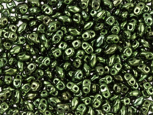 Matubo MiniDuo 2 x 4mm Metallic Green 2-Hole Seed Bead 2.5-Inch Tube Matubo MiniDuo 2 x 4mm Metallic Green 2-Hole Seed Bead 2.5-Inch Tube