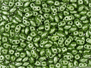 Matubo MiniDuo 2 x 4mm Olive Pearl Coat 2-Hole Seed Bead 2.5-Inch Tube Matubo MiniDuo 2 x 4mm Olive Pearl Coat 2-Hole Seed Bead 2.5-Inch Tube