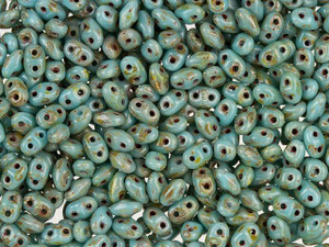 Matubo MiniDuo 2 x 4mm Opaque Light Blue Picasso 2-Hole Seed Bead 2.5-Inch Tube Matubo MiniDuo 2 x 4mm Opaque Light Blue Picasso 2-Hole Seed Bead 2.5-Inch Tube